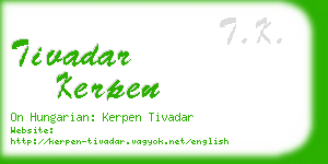 tivadar kerpen business card